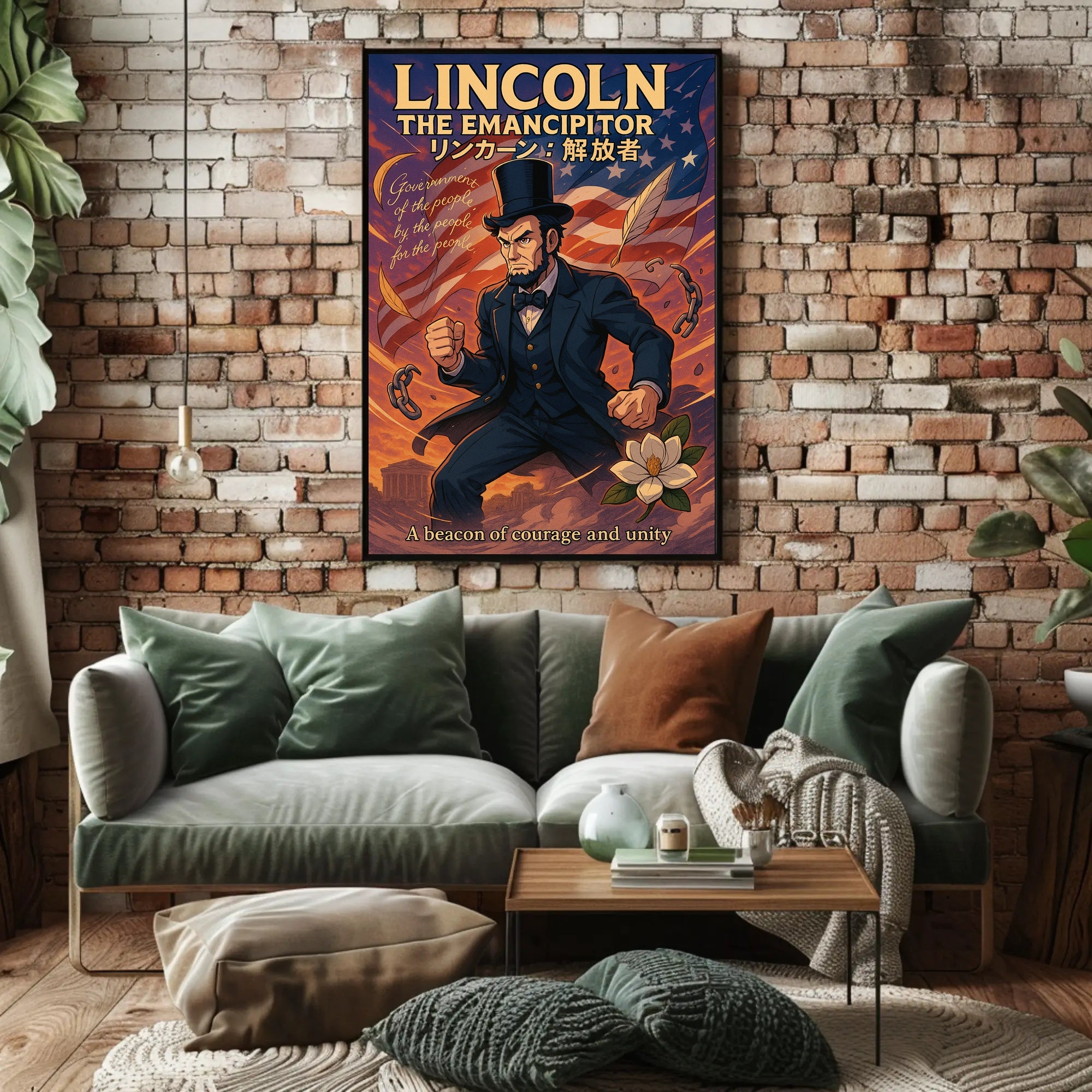 Lincoln Anime Art Poster: Historical or Presidential Poster PosterGoat