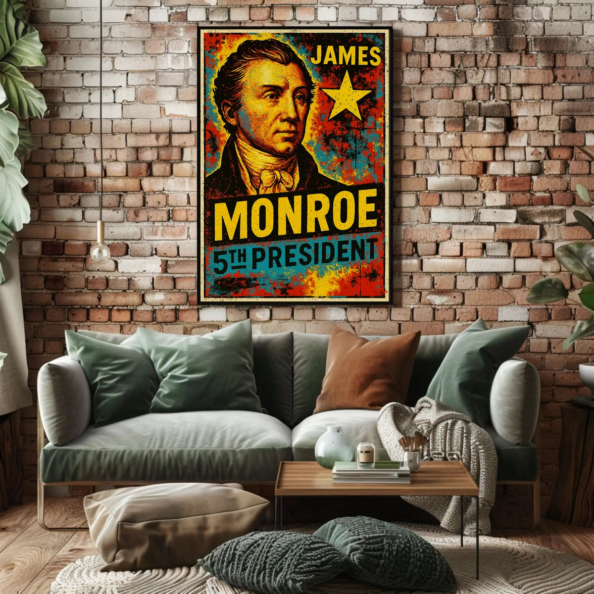 James Monroe 5th President of the United States Graffiti Pop Art Poster