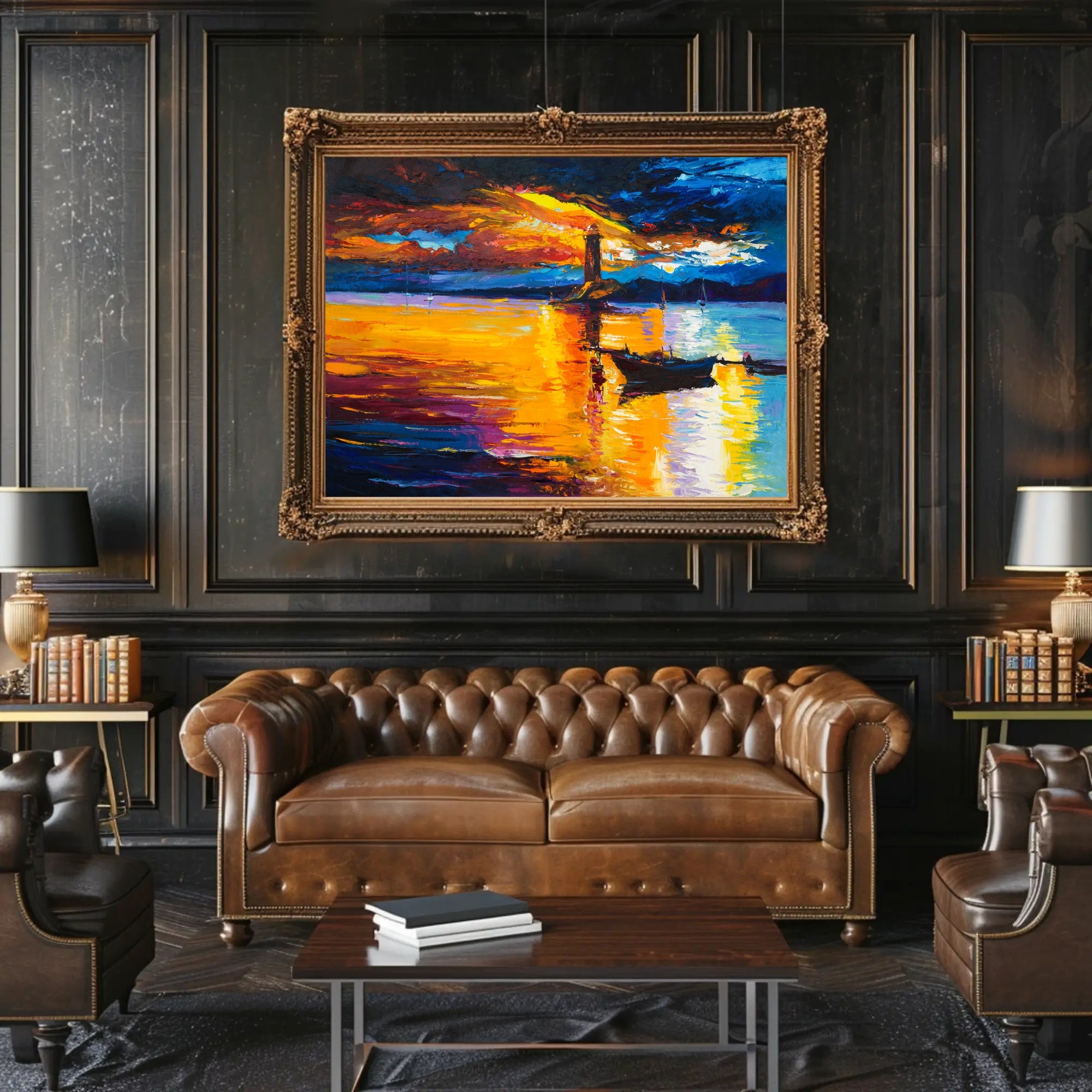 Lighthouse at Sunset Poster