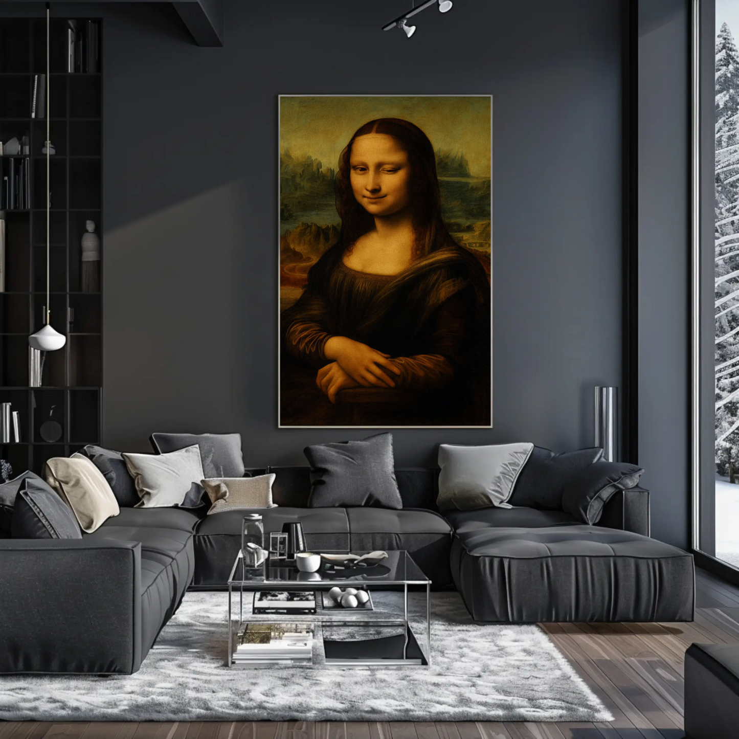 Mona Lisa Winking Classical Art Humor Poster Poster