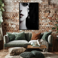 Striking Surreal Portrait Black & White Artistic Poster PosterGoat