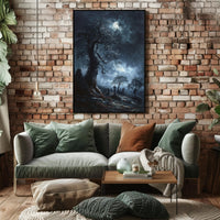 Eerie Graveyard Scene Gothic Art Poster PosterGoat