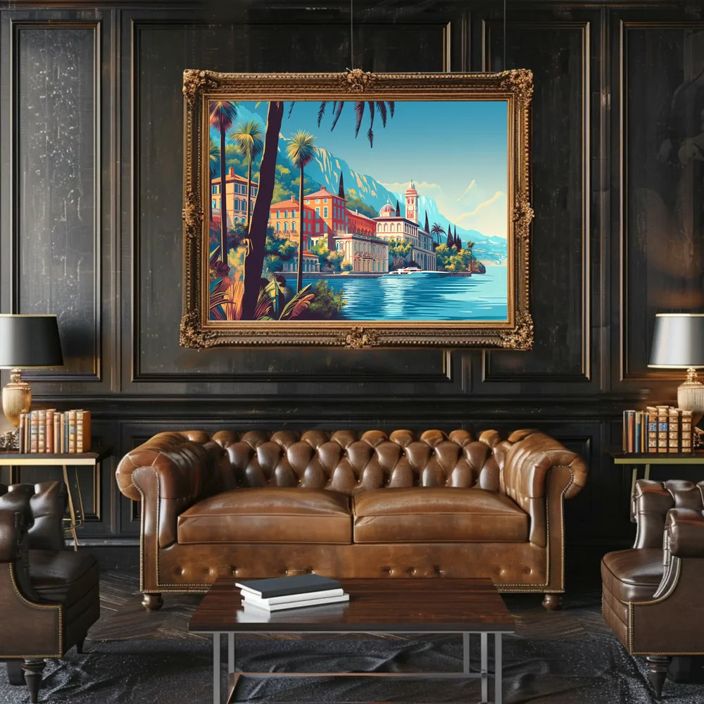 Mediterranean Coastal Escape: Vintage Travel Poster Art