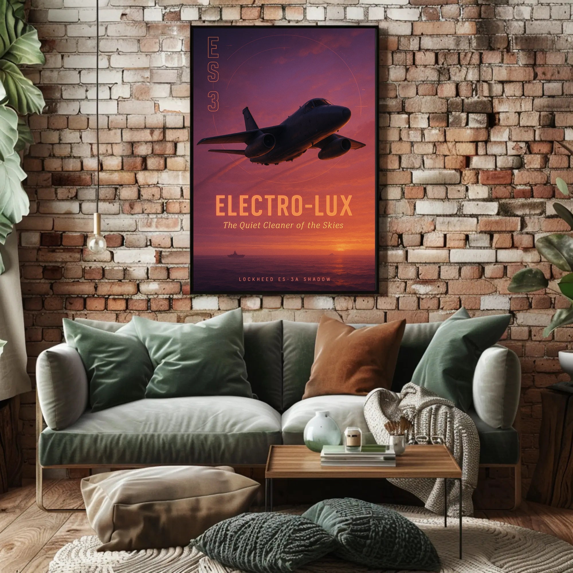 Lockheed ES-3A Shadow in Flight Aviation Poster