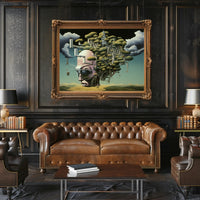 Surreal Cityscape with Tree of Imagination Artistic Poster