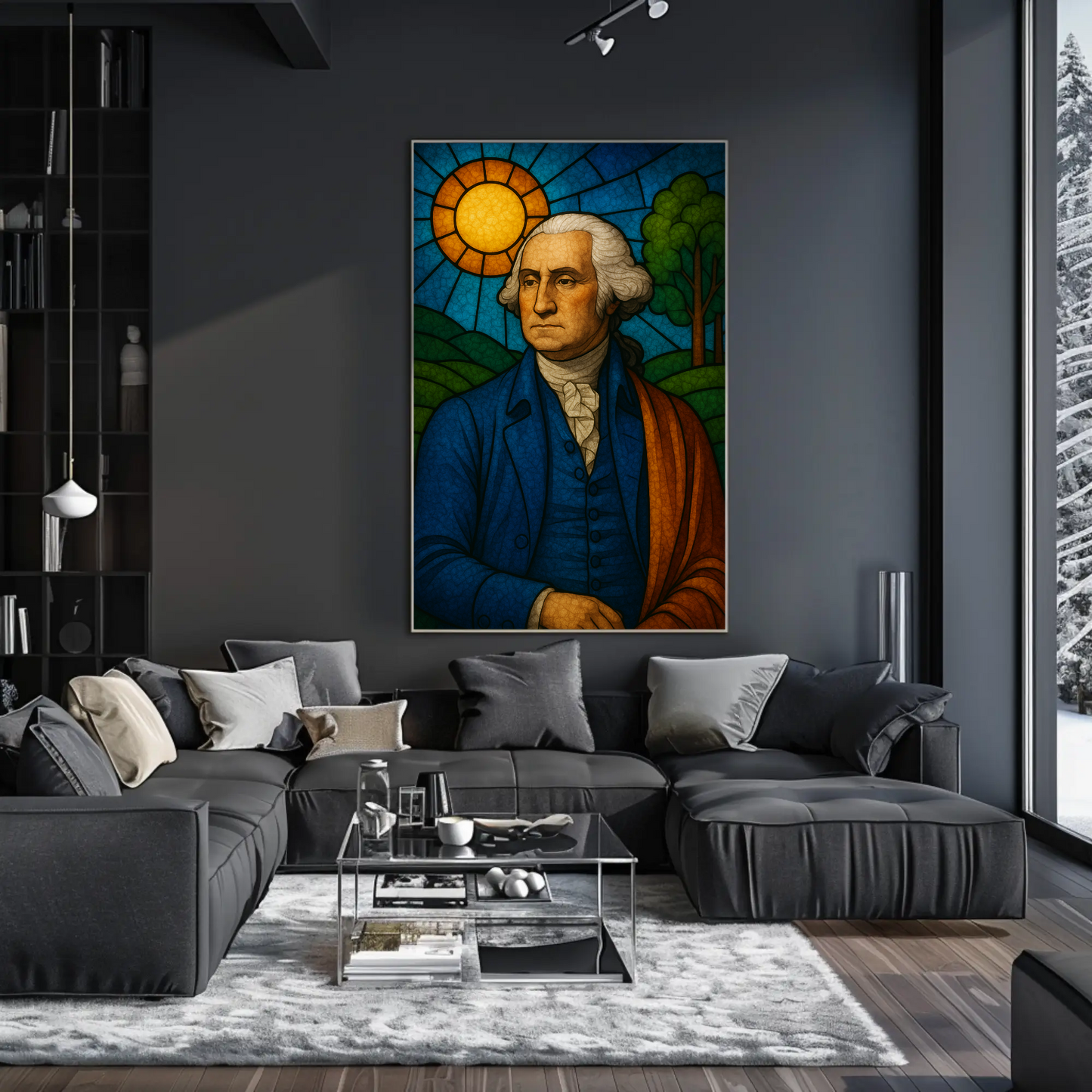 George Washington Stained Glass Tribute Poster