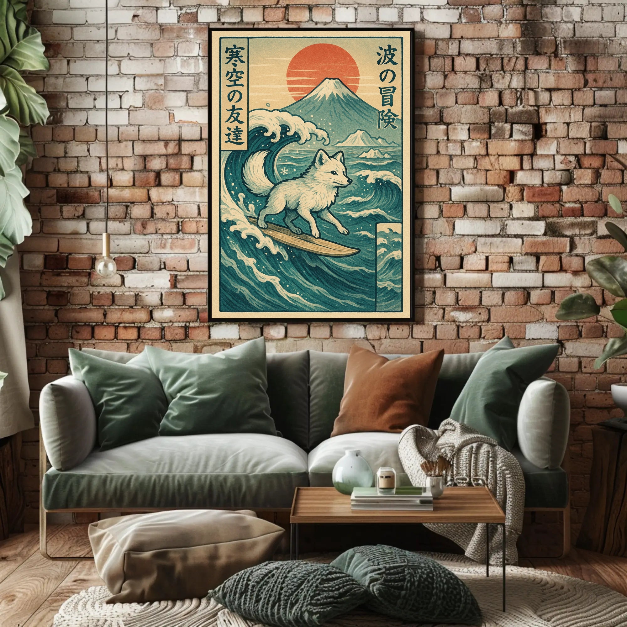 Surfing Fox Adventure Poster PosterGoat