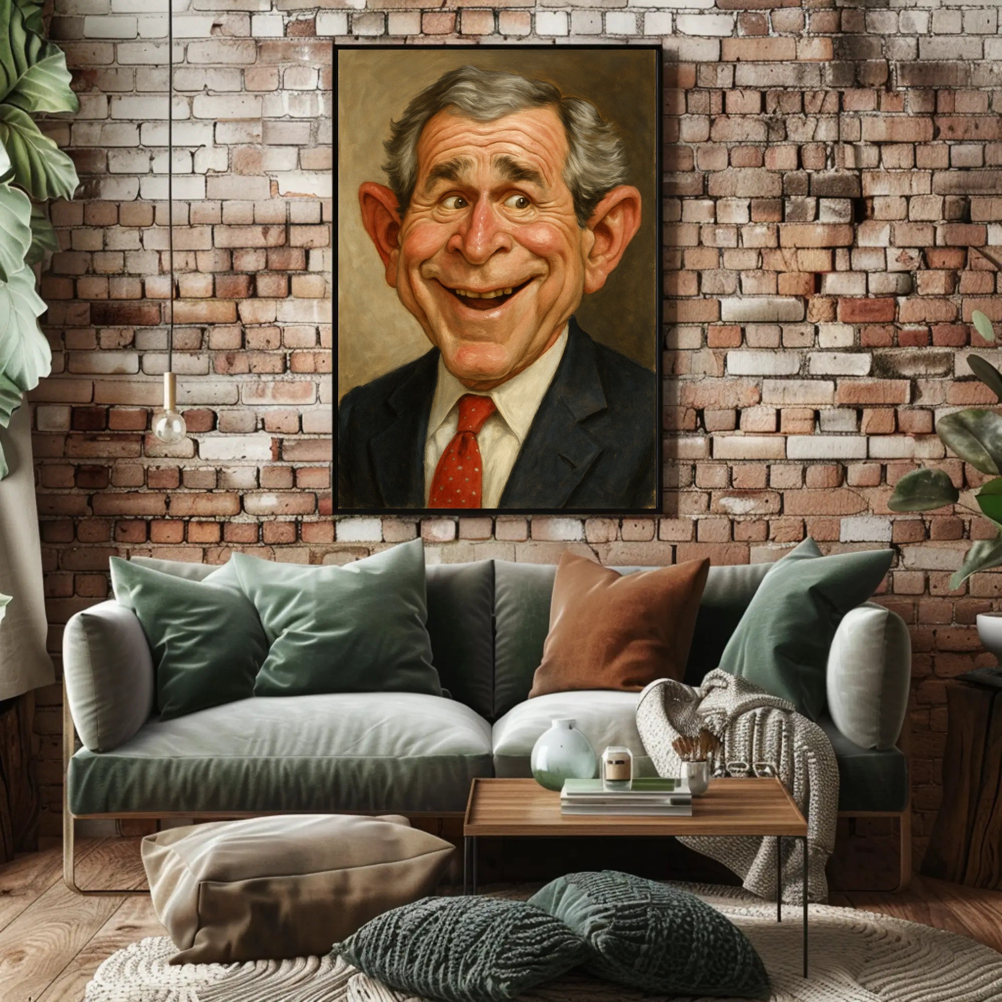 George H. W. Bush Caricature Poster PosterGoat
