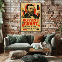Ulysses S. Grant 18th President of the United States Layered paper Collage Poster