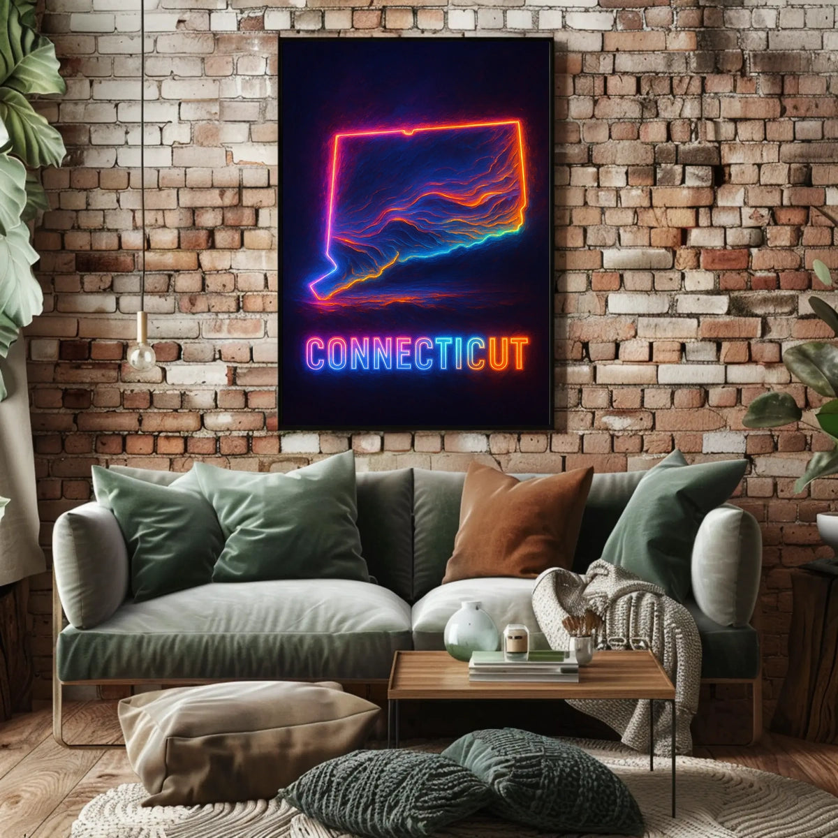 Neon Connecticut Poster