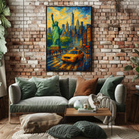 Statue Of Liberty New York Cityscape Poster Classic Wall Art