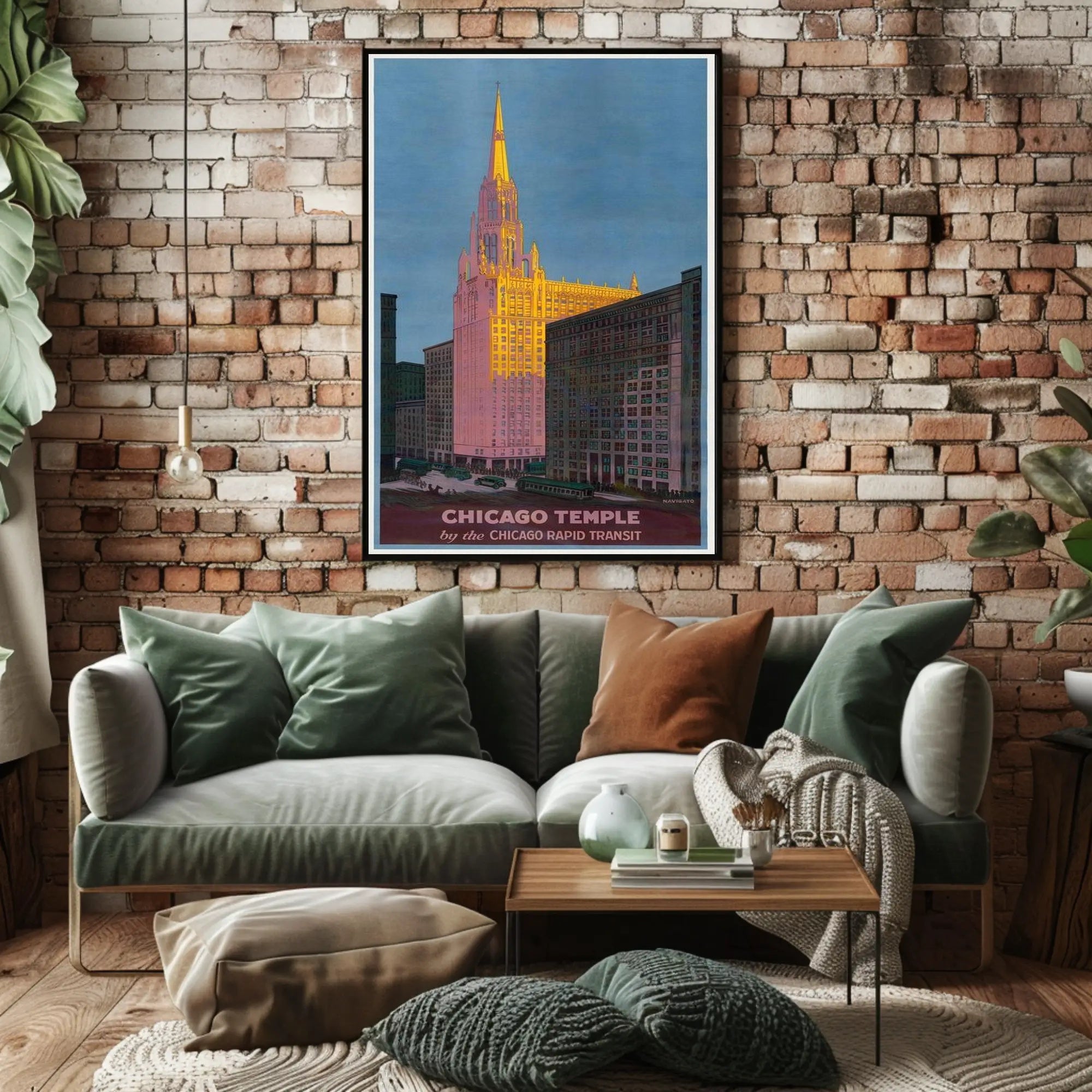 Chicago Temple by the Chicago Rapid Transit Poster PosterGoat