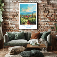 Stellenbosch Vineyard Tranquility: Scenic Travel Poster