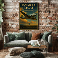 Douglas DC-3 Vintage Aircraft Poster Print
