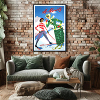 Vintage St. Moritz Skiers Travel Poster PosterGoat