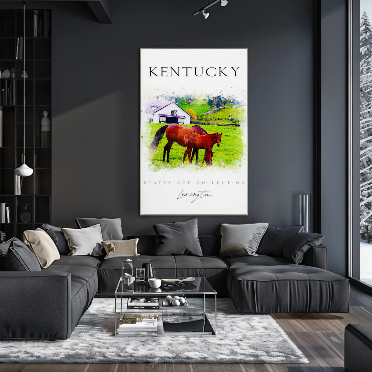Kentucky Horse Farm Lexington Pastoral Scene Poster