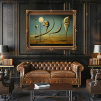 Surreal Birdscape in Otherworldly Realm: Abstract or Artistic Poster