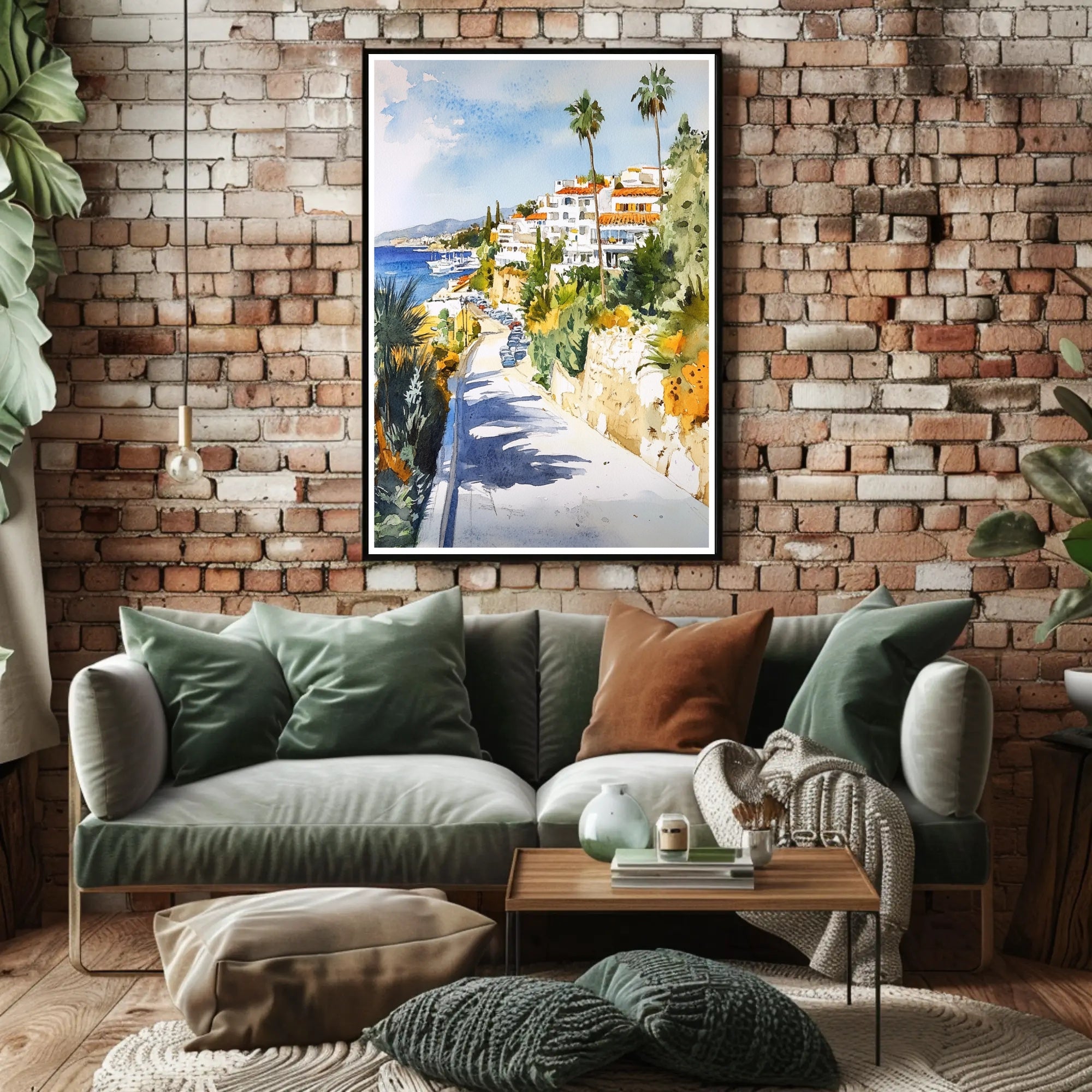 Coastal Mediterranean Scene Poster PosterGoat