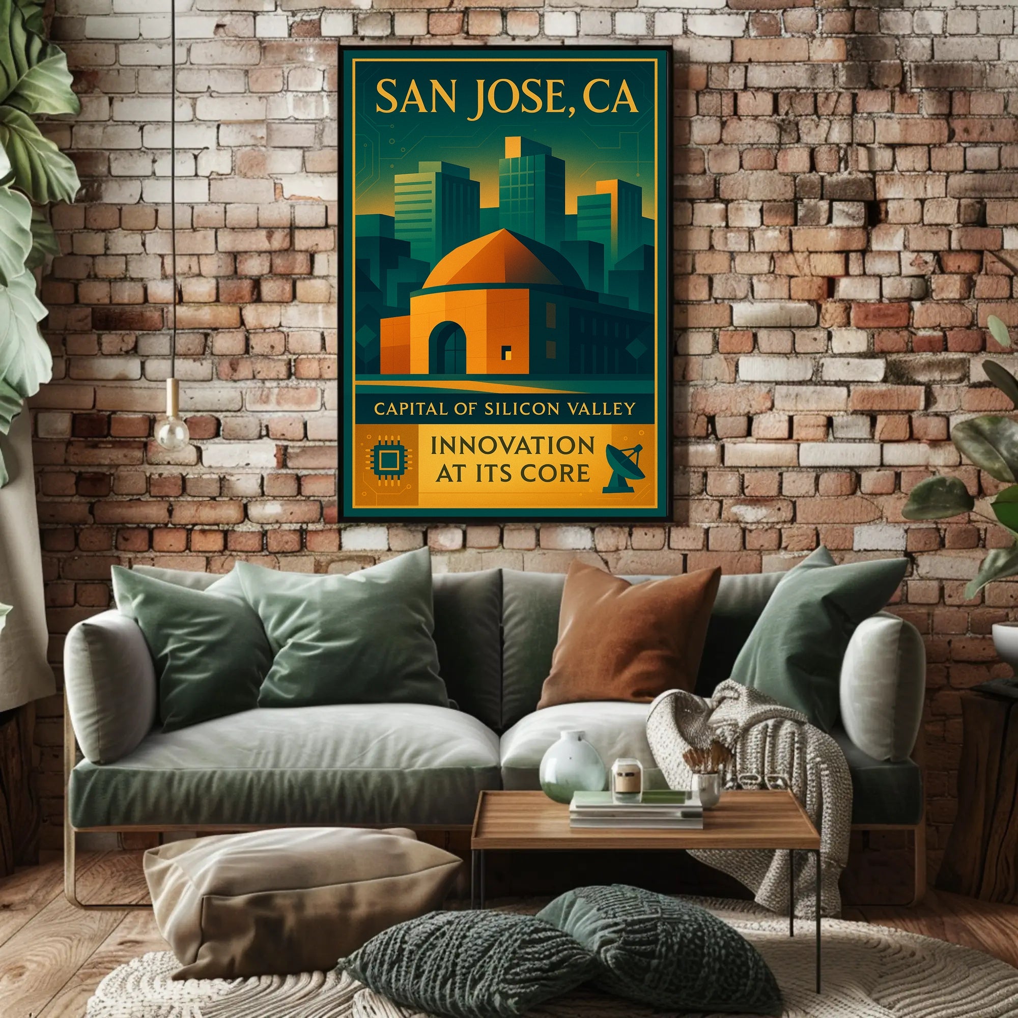 San Jose Tech Cityscape Urban or Cityscape Poster
