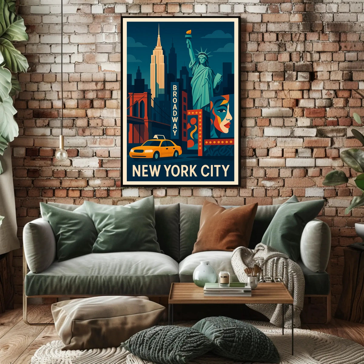 New York City Vibrant Urban Art Poster Abstract Wall Art