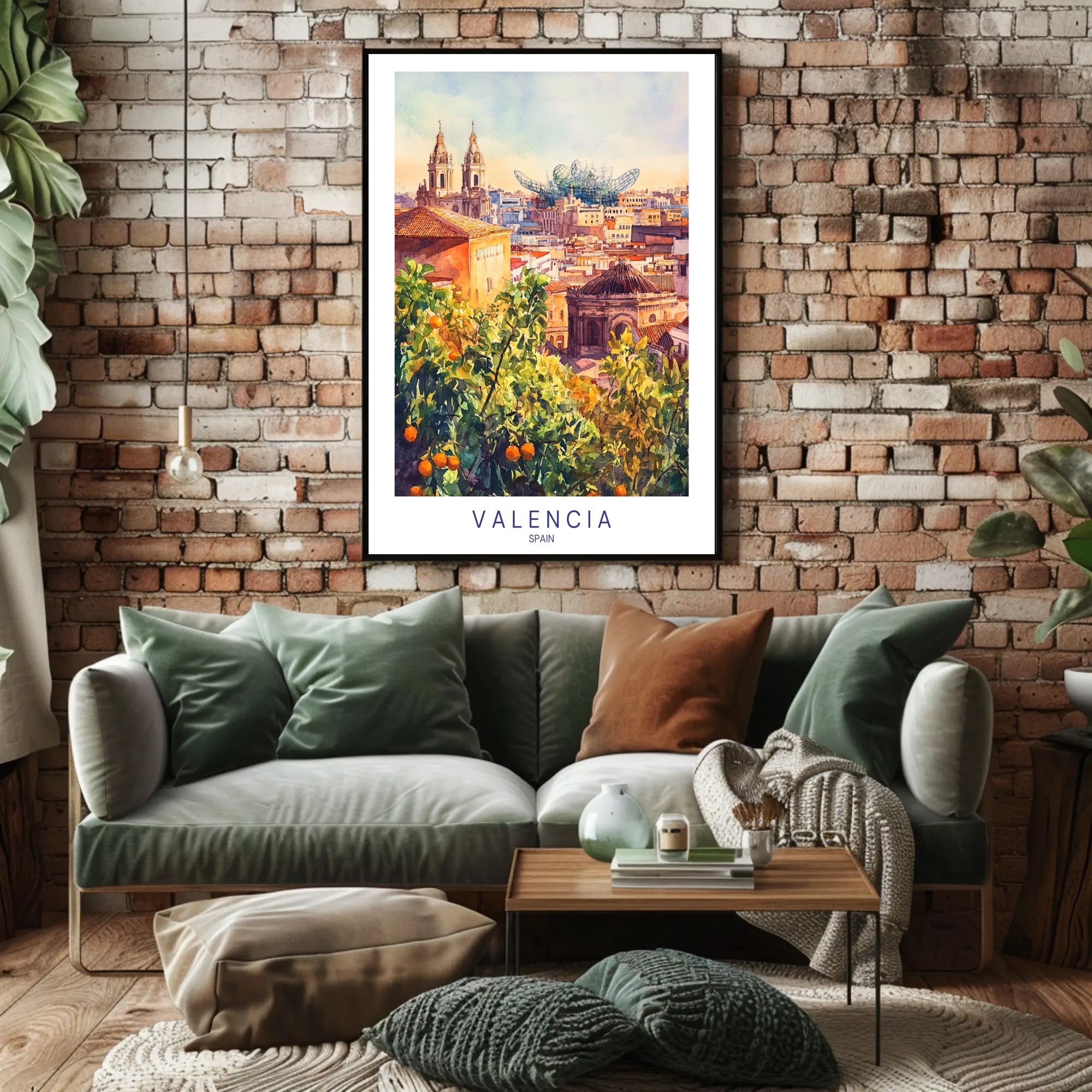 Valencia Skyline Poster PosterGoat