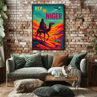 Fly Niger Wander in Color Travel Poster PosterGoat