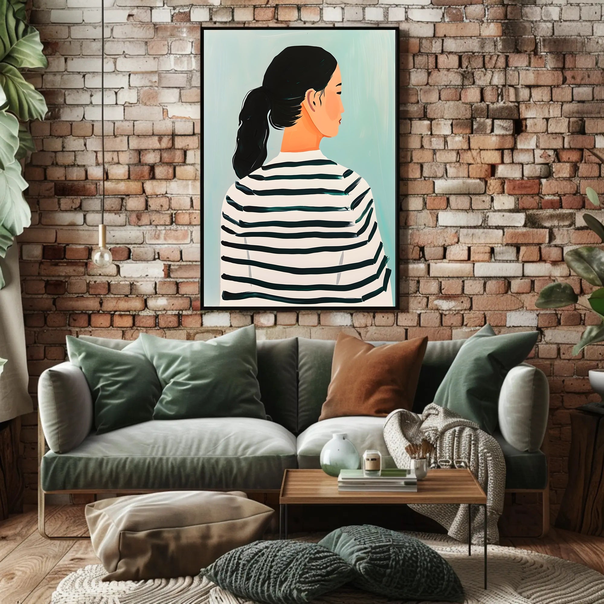 Striped Serenity Poster Modern Abstract Wall Art Print