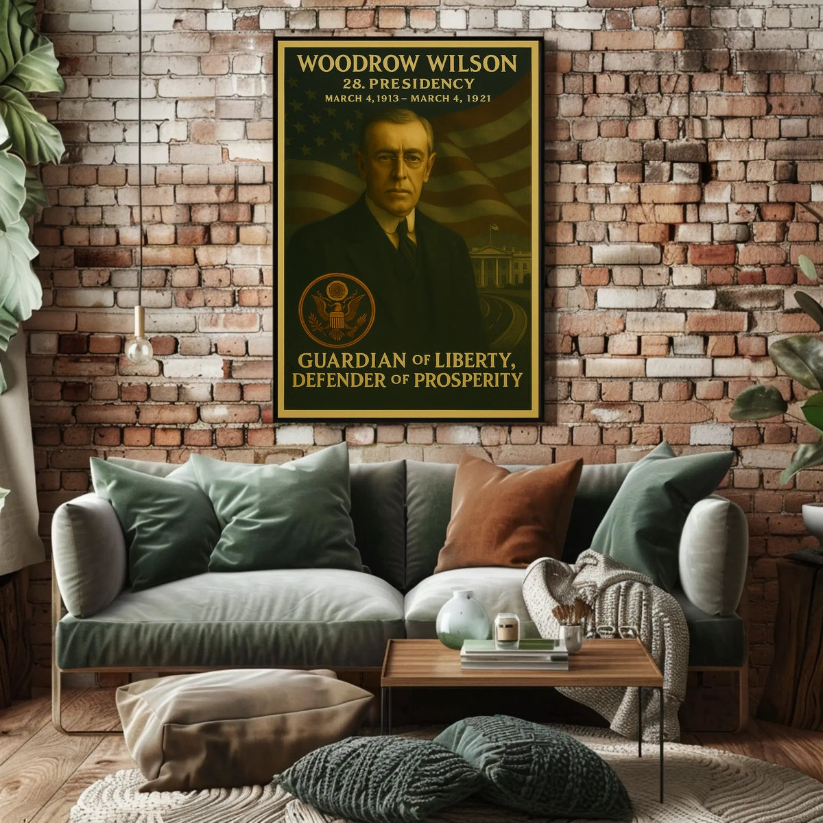 Woodrow Wilson Artistic Presidential Portrait Poster