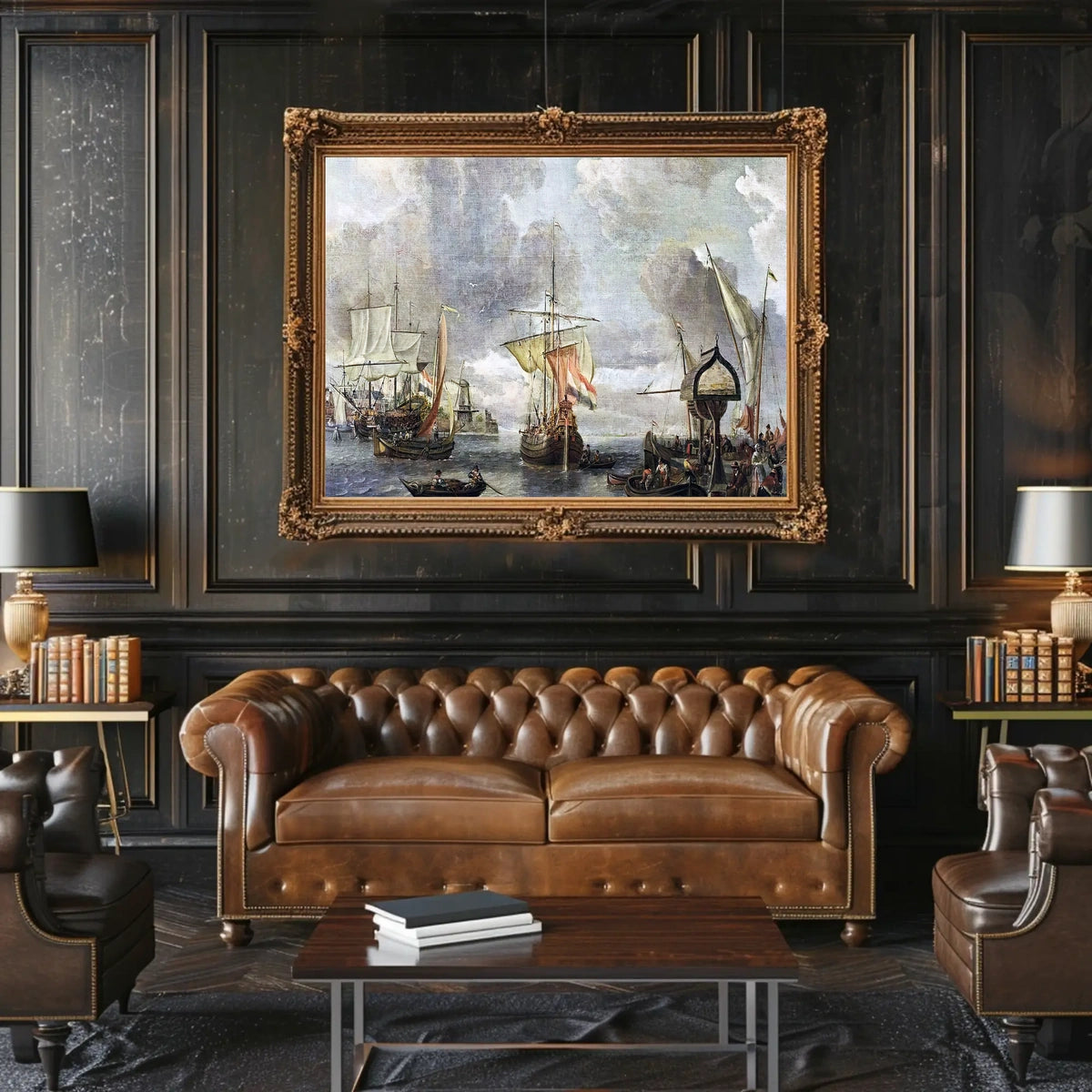 Maritime Harbor Scene Classic Historical Poster