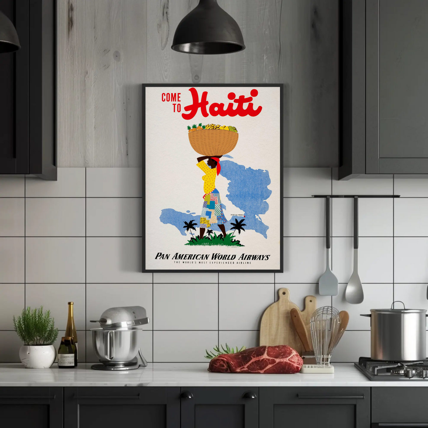 Haiti Fruit Basket Vintage Poster
