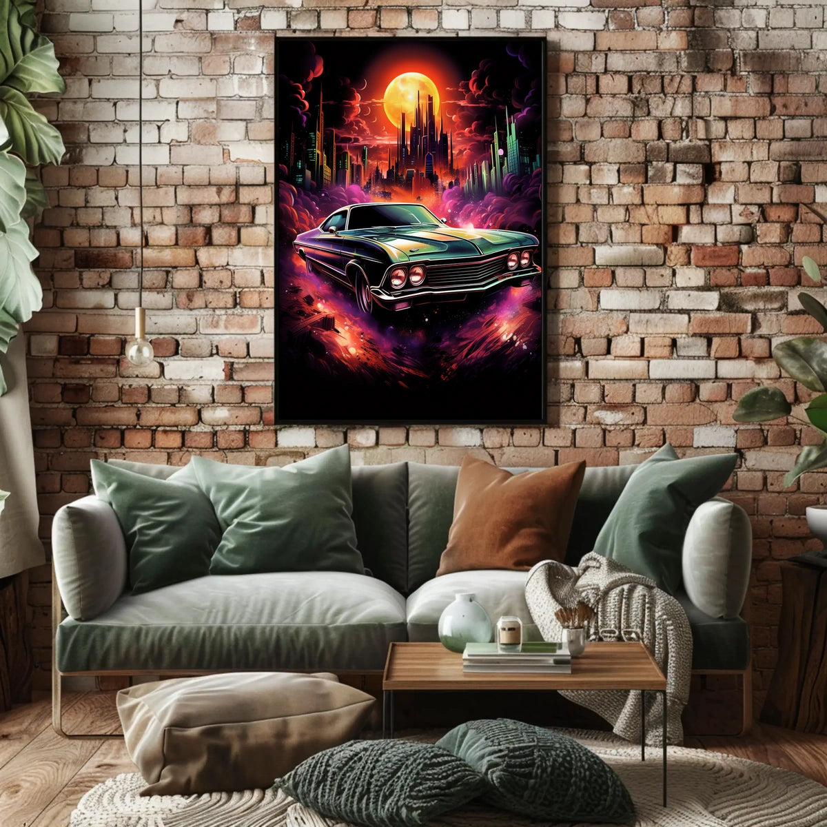 Neon Cityscape Drive Poster