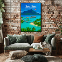 Breathtaking Bora Bora Travel Poster for Island Paradise Lovers PosterGoat