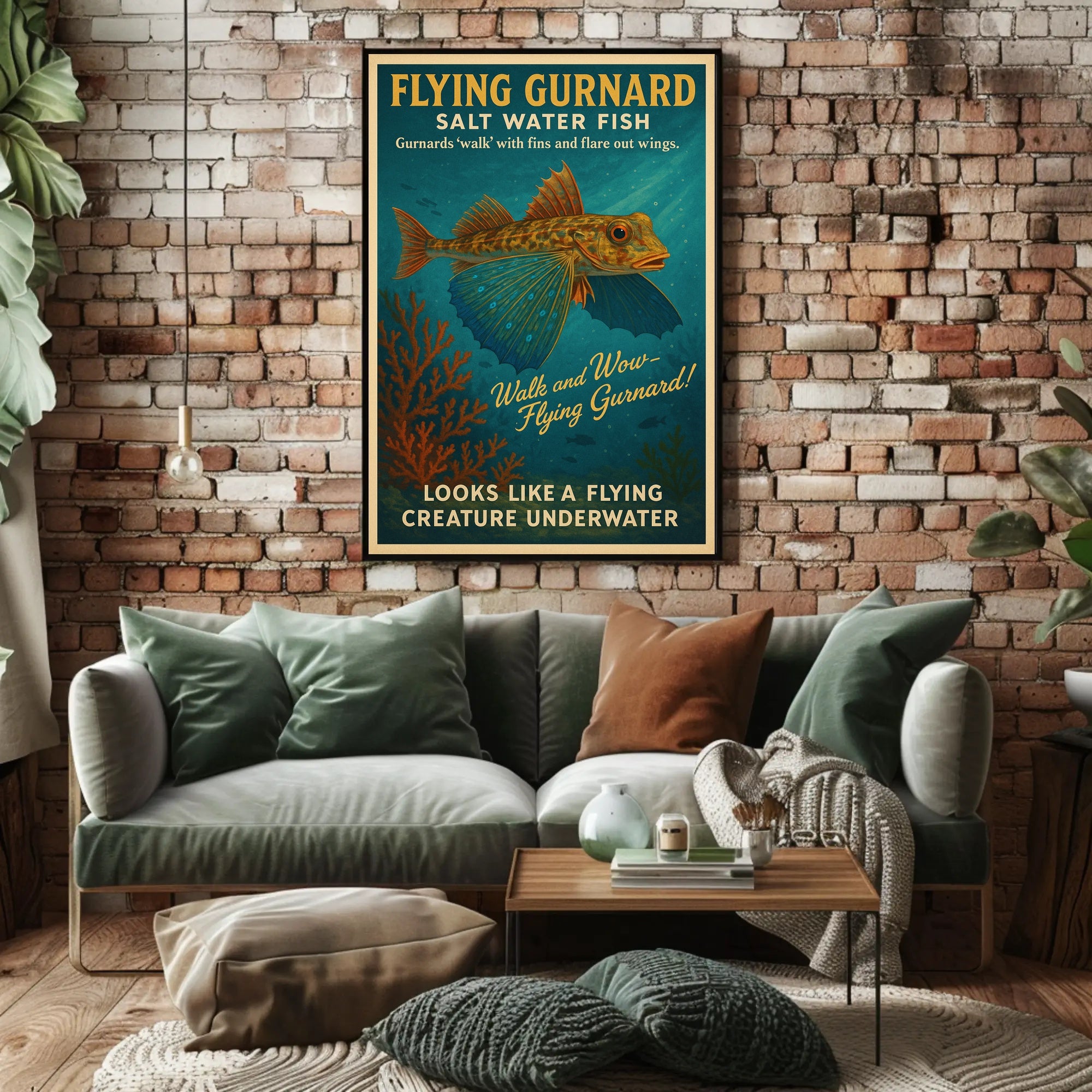 Flying Gurnard Salt Water Fish Poster PosterGoat