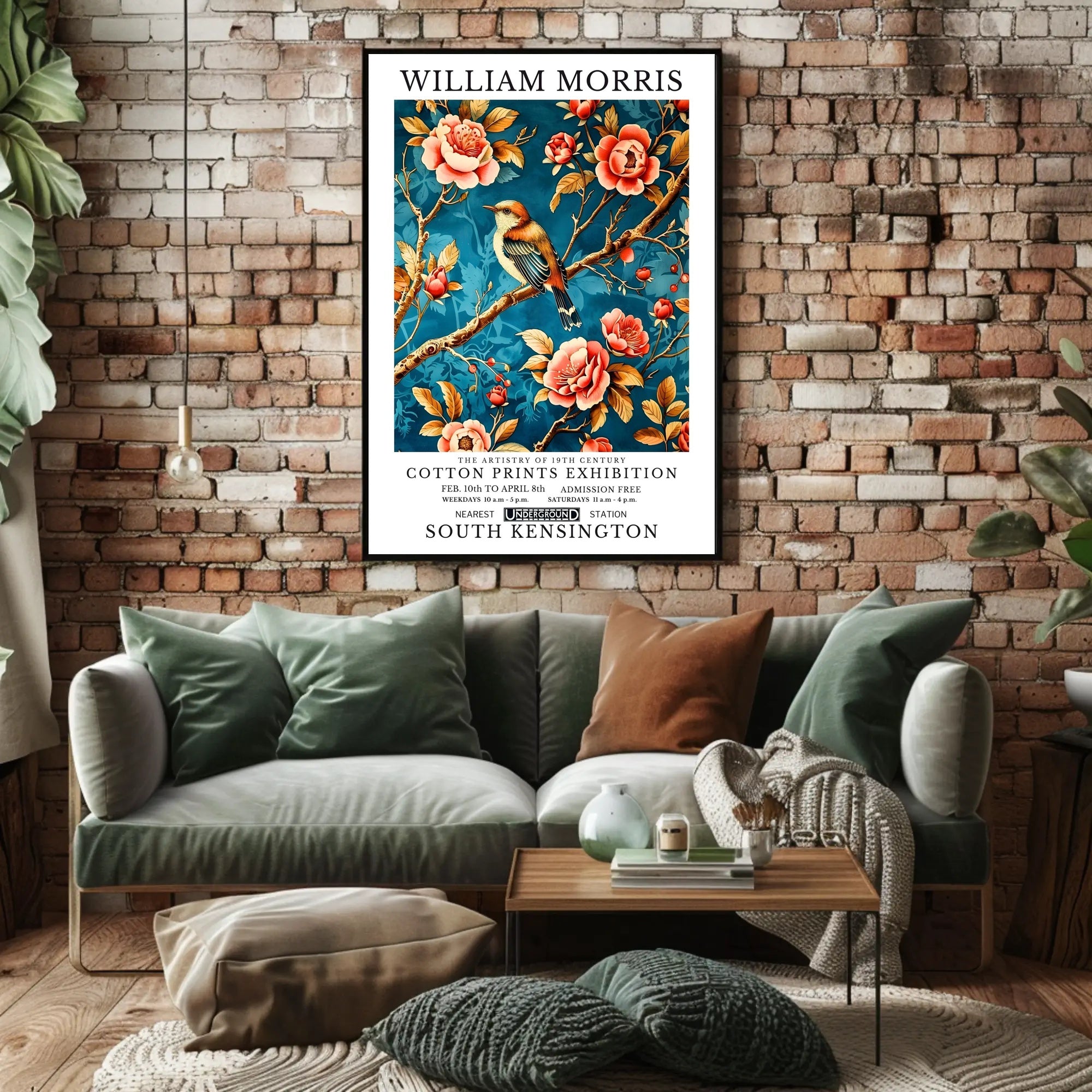 Victorian Cotton Prints Exhibition by William Morris Poster