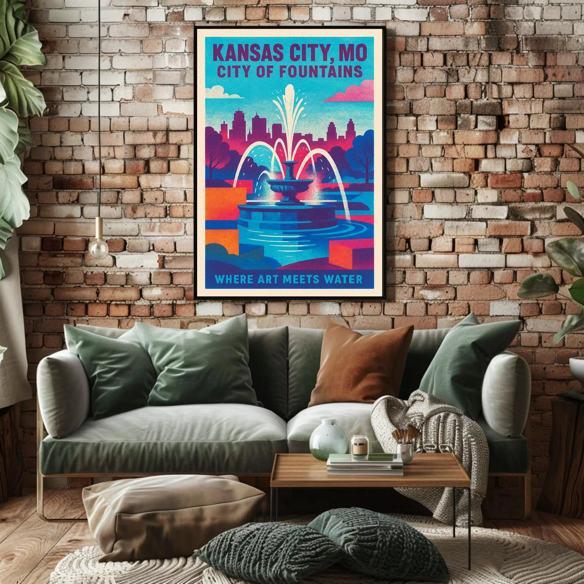 Kansas City, MO City of Fountains Poster