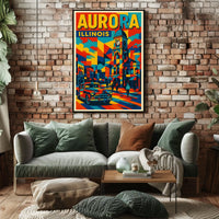 Aurora, Illinois Vibrant Cityscape Poster