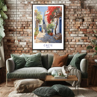 Crete Street Scene: Idyllic and Inviting Travel Poster PosterGoat