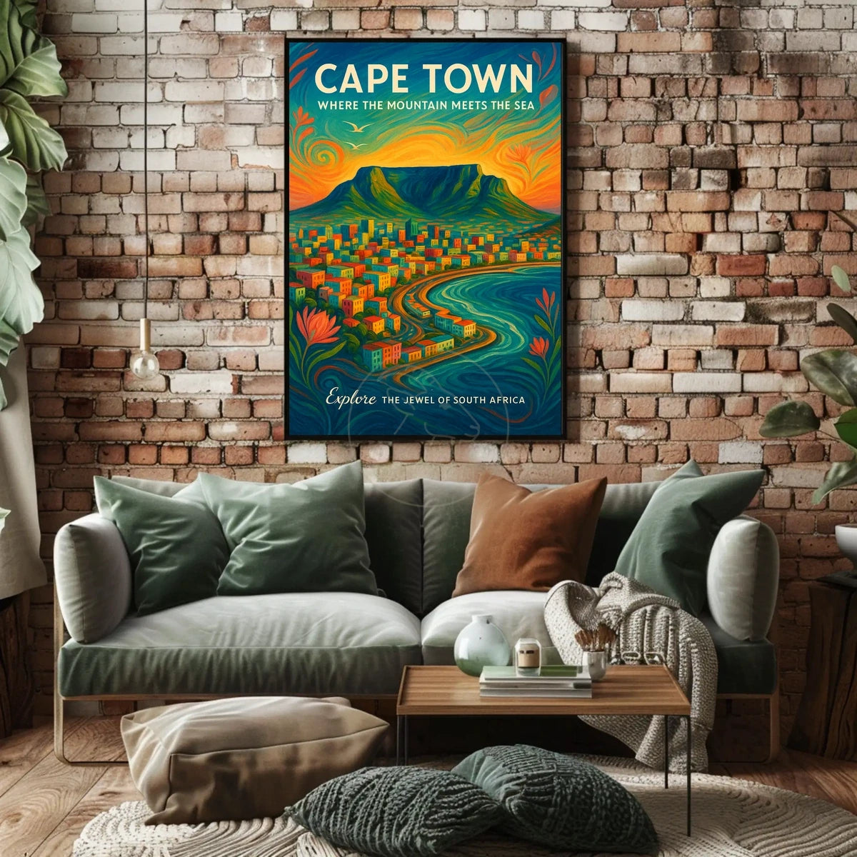Cape Town Table Mountain Travel Poster