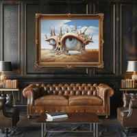 Surreal Desert Eye Art in Artistic Poster