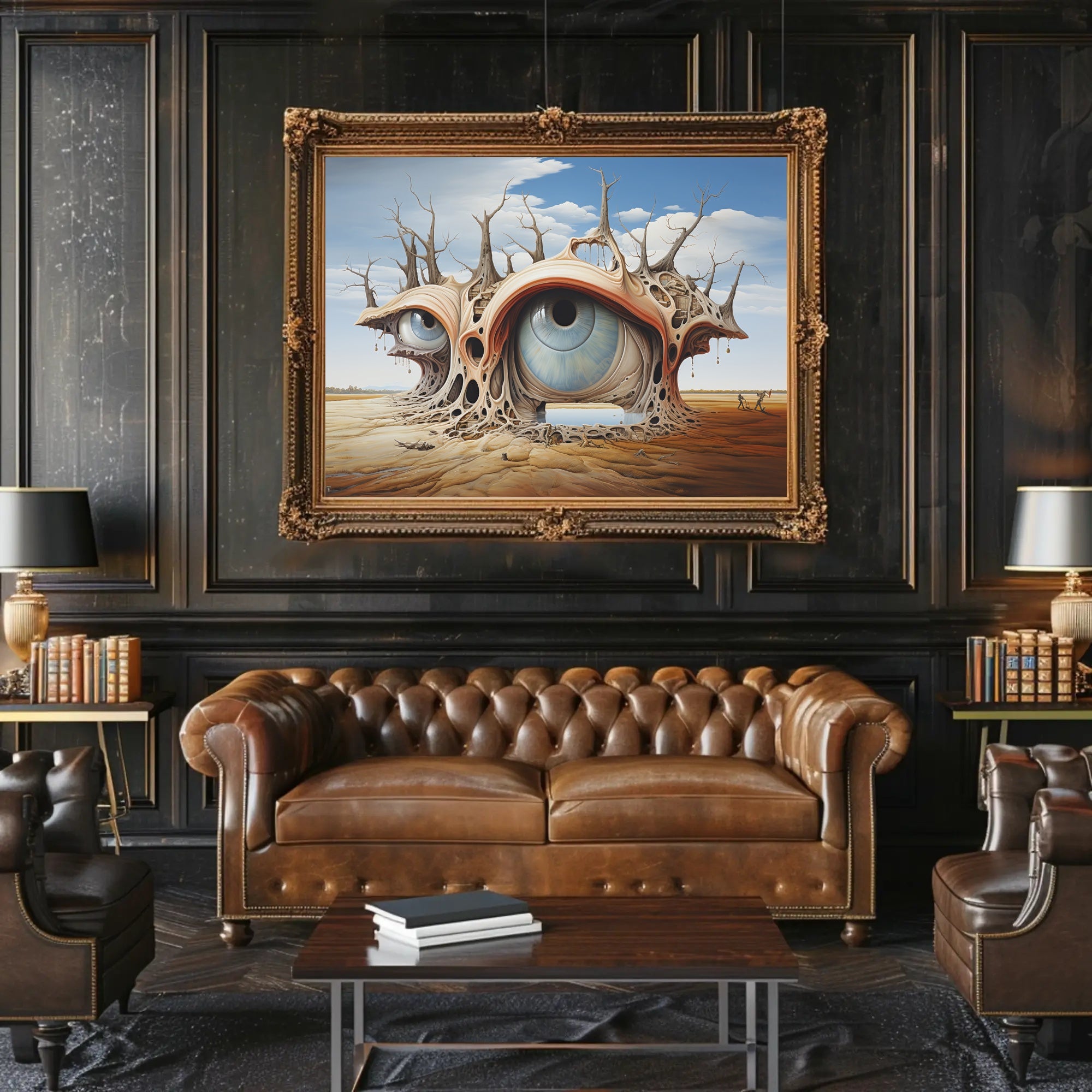 Surreal Desert Eye Art in Artistic Poster