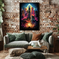 Vibrant Cityscape At Dusk Poster