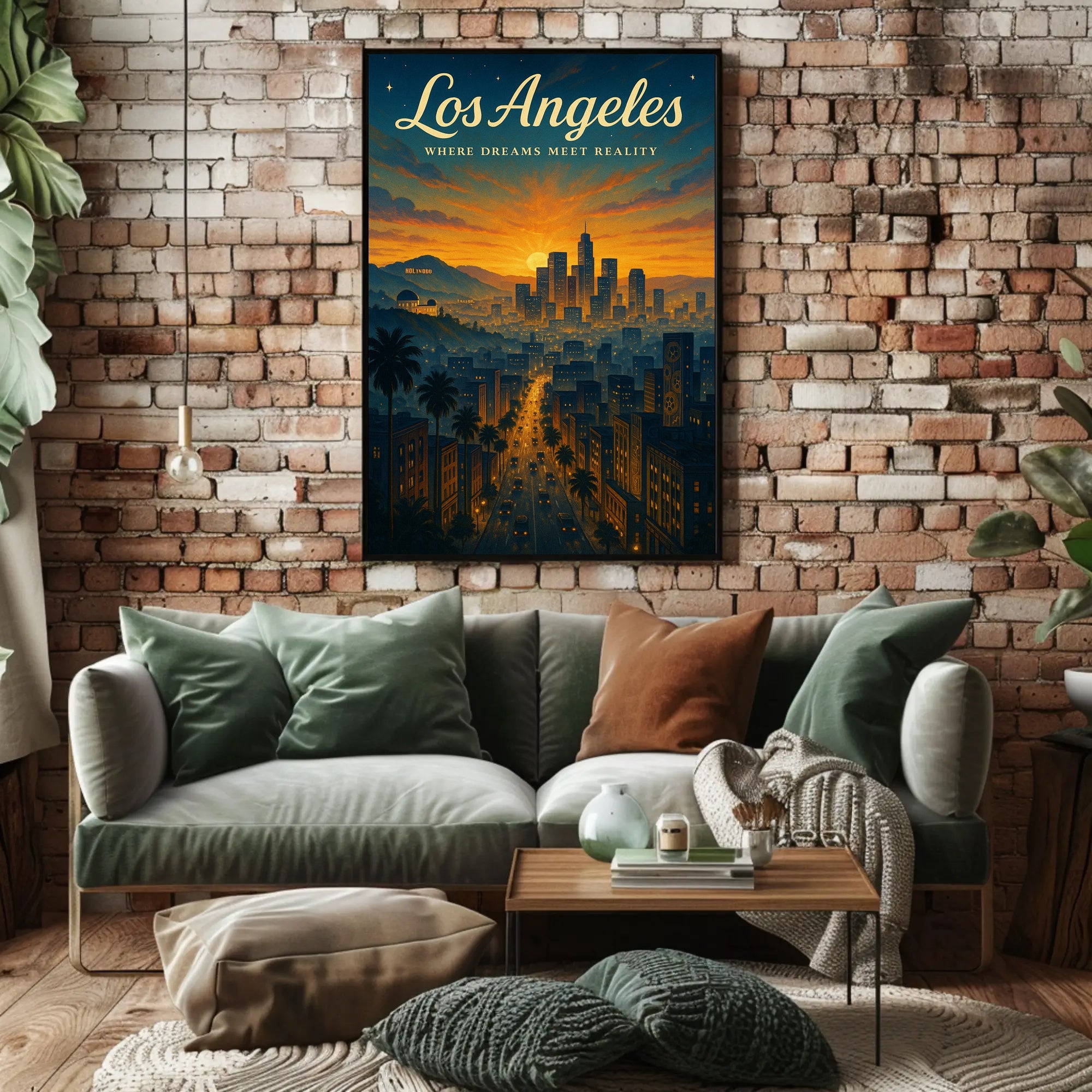 Los Angeles Dreamy Sunset Urban or Cityscape Poster