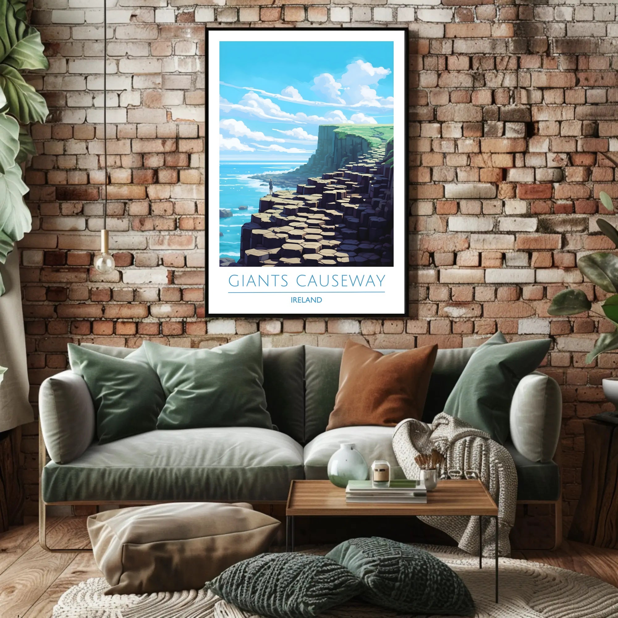 Giants Causeway Illustration Poster