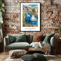 Las Vegas Cityscape Watercolor Illustration Travel Poster PosterGoat
