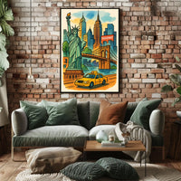 Discover New York City Iconic Landmarks Illustration