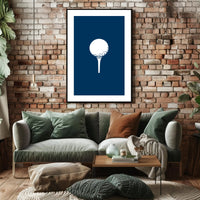 Golf Ball on Tee Minimalist Sports Poster