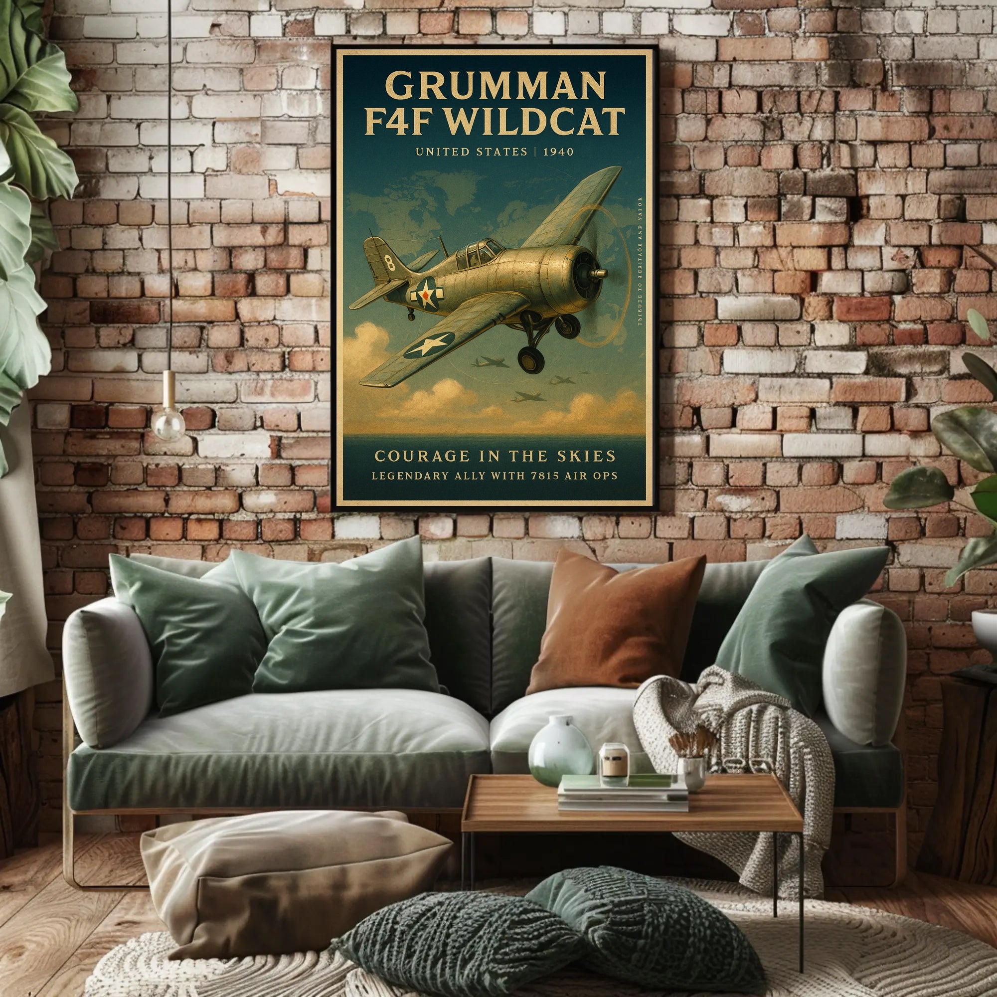 Grumman F4F Wildcat Vintage Aviation Poster Print