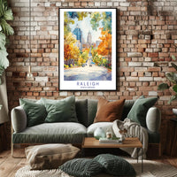 Raleigh Cityscape Poster PosterGoat