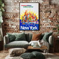 Endless Summer New York City Poster Vintage Wall Art