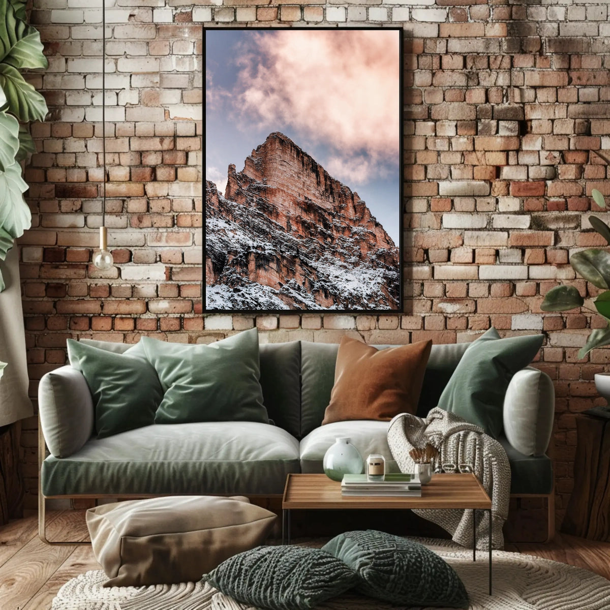 Majestic Snow-Capped Mountain Photorealistic Art Poster